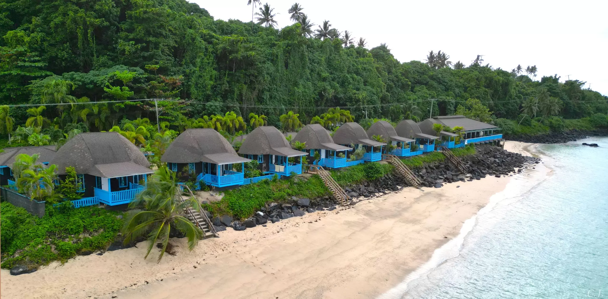Beachfront Fales front view