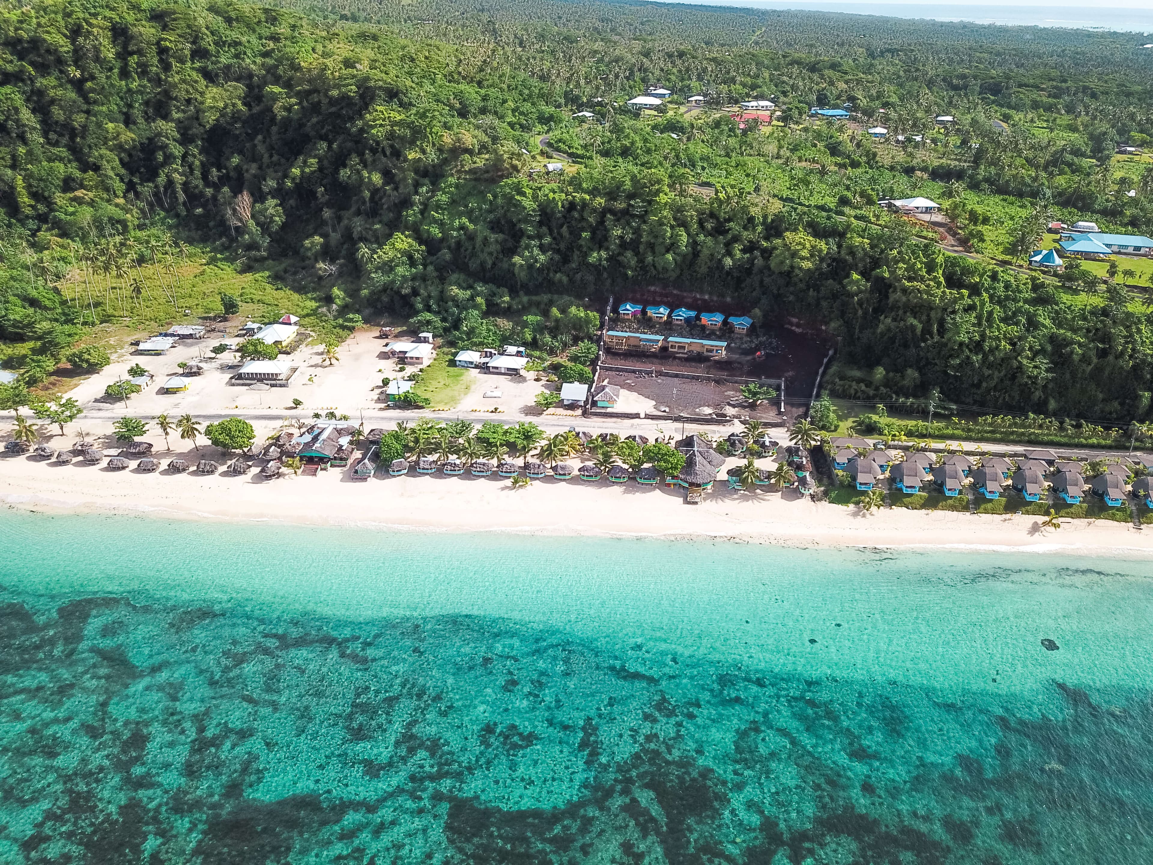 Taufua Beach Fales — Beachfront Open Fale — beachfront scene
