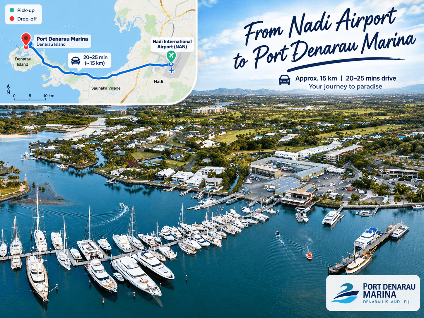 Nadi Airport Transfers ↔ Port Denarau Marina