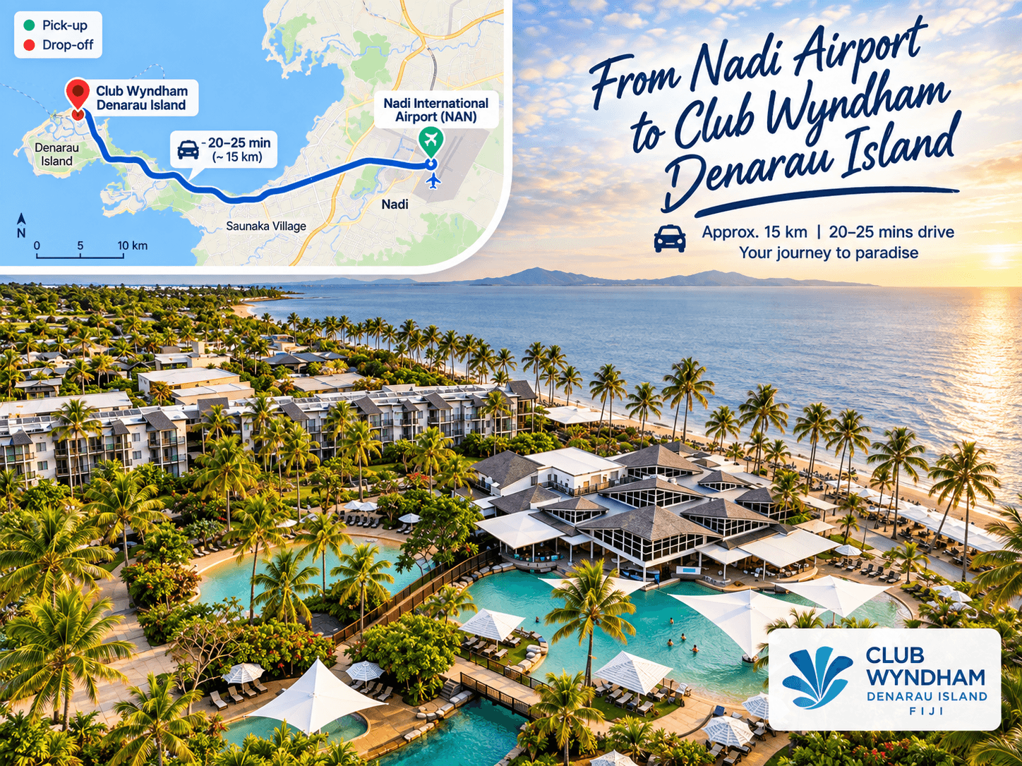 Nadi Airport Transfers ↔ Club Wyndham Denarau Island